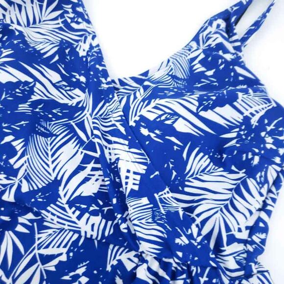 Alisha Levine Swimsuit Swimdress Skirted Blue Floral SZ 16 One Piece Modest - Picture 6 of 7